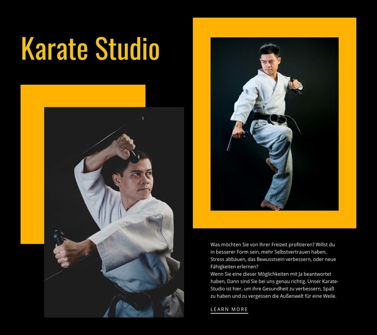 Sport Karate Studio Eine Seitenvorlage