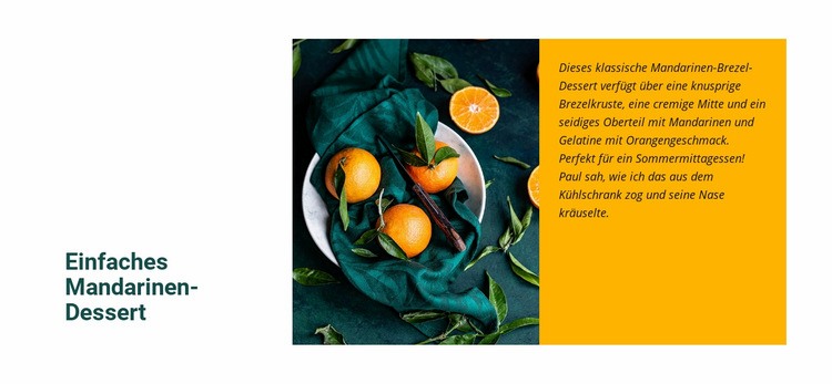 Mandarinen-Dessert Landing Page