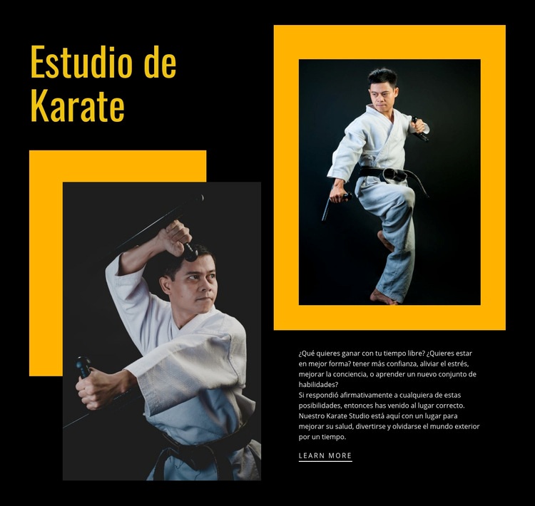 Estudio de karate deportivo Página de destino