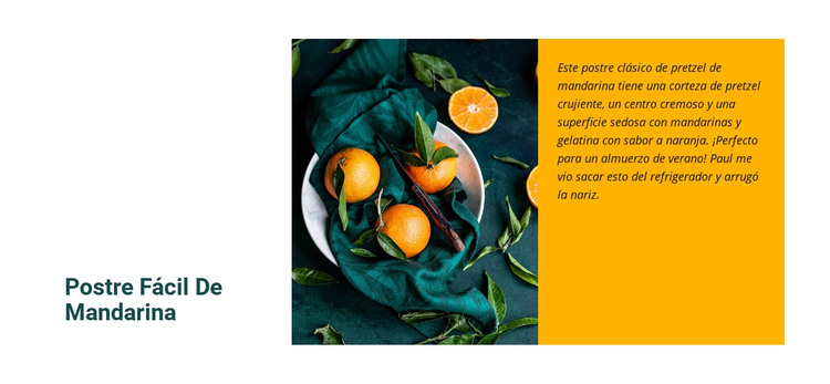Postre de mandarina Plantilla HTML