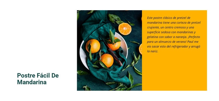 Postre de mandarina Plantilla HTML5