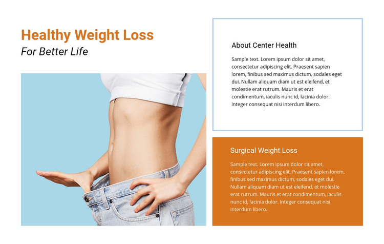 Healthcare and losing weight Homepage Design
