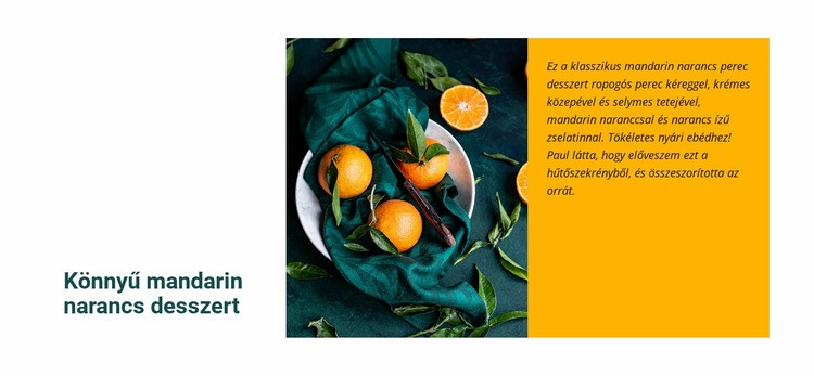 Mandarin narancs desszert Weboldal sablon