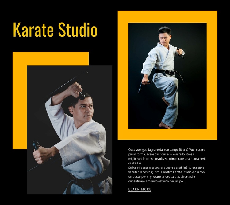 Studio di karate sportivo Mockup del sito web