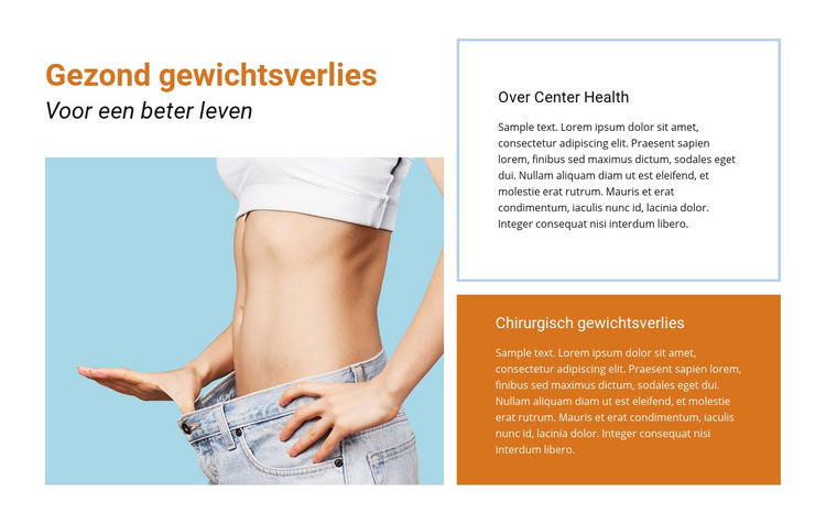 Gezondheidszorg en afvallen Website sjabloon