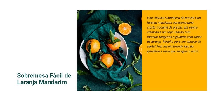 Sobremesa de laranja mandarim Maquete do site