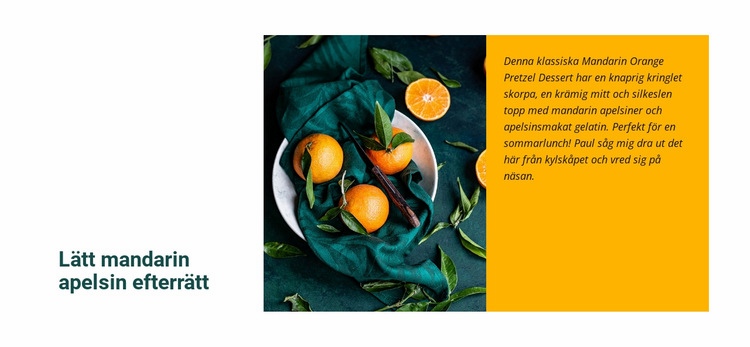 Mandarin apelsin efterrätt Webbplats mall