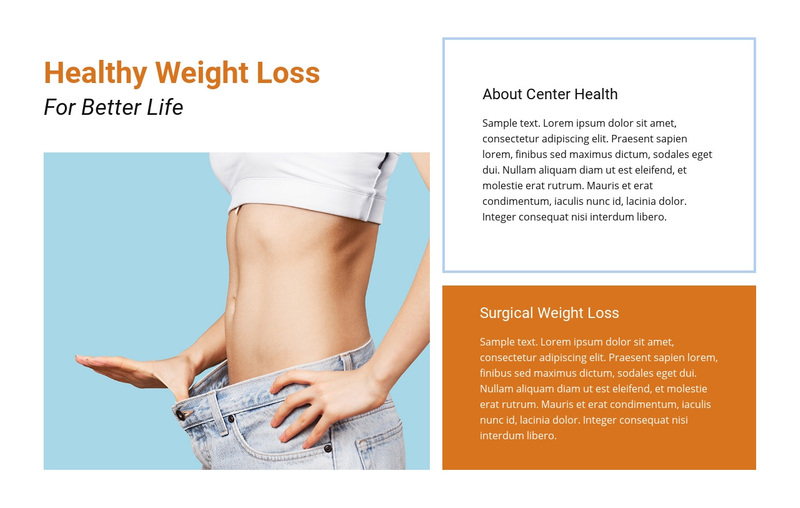 Healthcare and losing weight Web Page Design