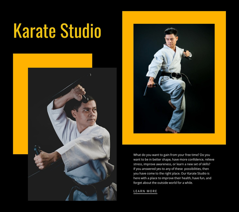 Sport karate studio Web Page Design