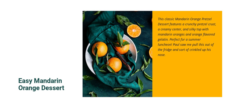 Mandarin orange dessert Web Page Design