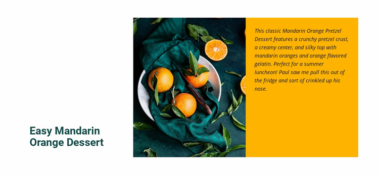Mandarin orange dessert WordPress Website