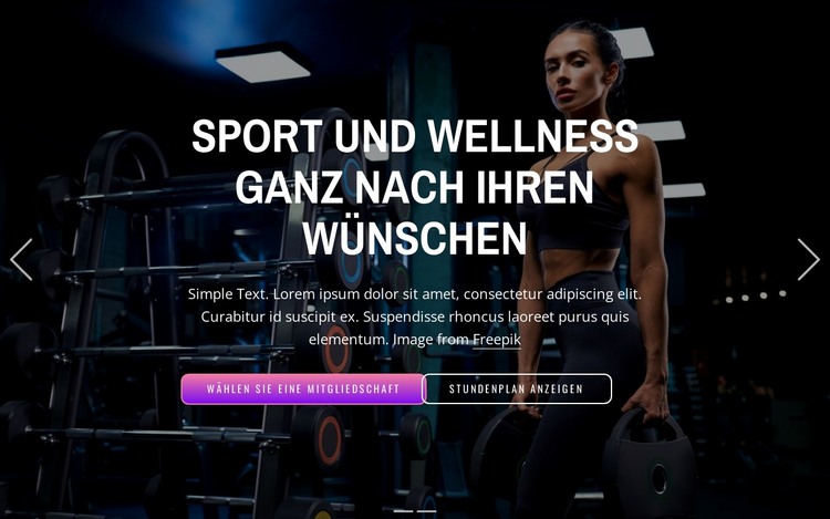 Genießen Sie über 50 Sportarten, entspannen Sie sich beim Wellness und trainieren Sie jederzeit HTML-Vorlage