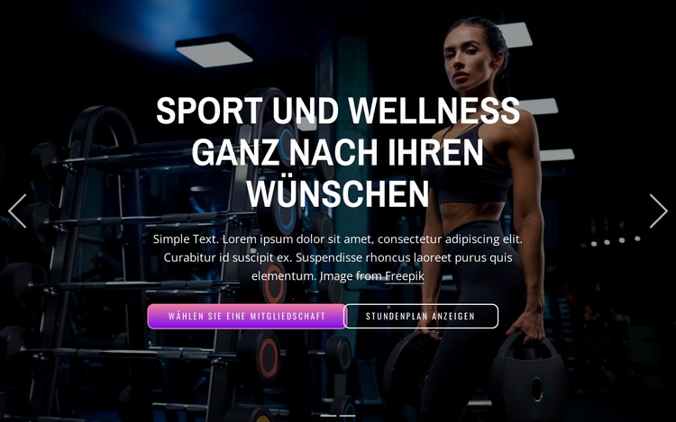 Genießen Sie über 50 Sportarten, entspannen Sie sich beim Wellness und trainieren Sie jederzeit Website-Vorlage