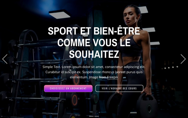 Profitez de plus de 50 sports, détendez-vous avec bien-être et entraînez-vous à tout moment Modèle Joomla