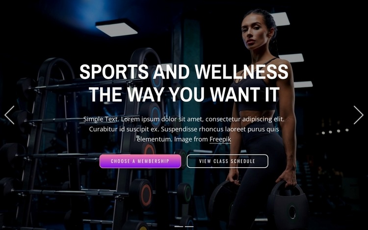 Enjoy over 50 sports, unwind with wellness, and work out anytime Homepage Design