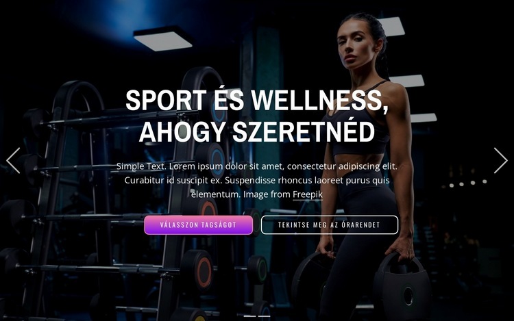 Élvezze a több mint 50 sportágat, lazítson a wellnessben, és edzhet bármikor HTML Sablon