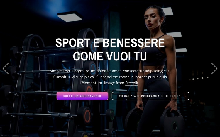 Goditi oltre 50 sport, rilassati con il benessere e allenati in qualsiasi momento Tema WordPress