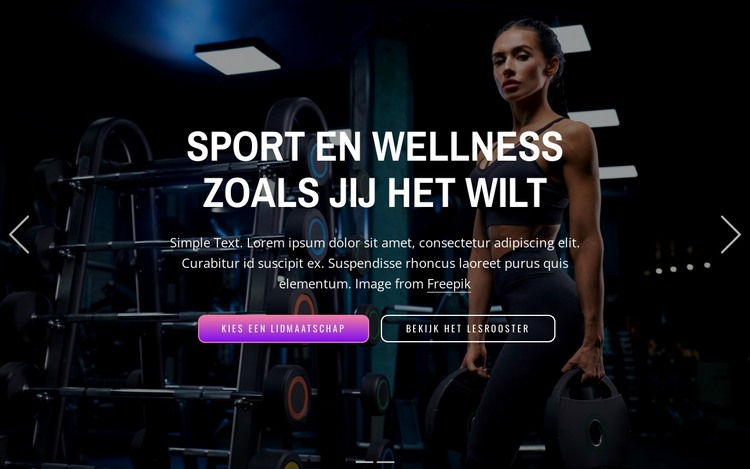 Geniet van meer dan 50 sporten, ontspan met wellness en train op elk gewenst moment HTML-sjabloon