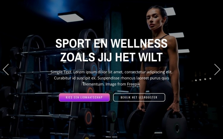 Geniet van meer dan 50 sporten, ontspan met wellness en train op elk gewenst moment HTML5-sjabloon