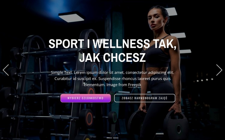 Ciesz się ponad 50 dyscyplinami sportowymi, zrelaksuj się dzięki dobremu zdrowiu i ćwicz w dowolnym momencie Makieta strony internetowej