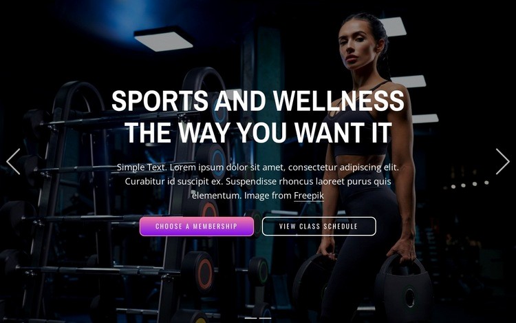 Enjoy over 50 sports, unwind with wellness, and work out anytime Web Page Design