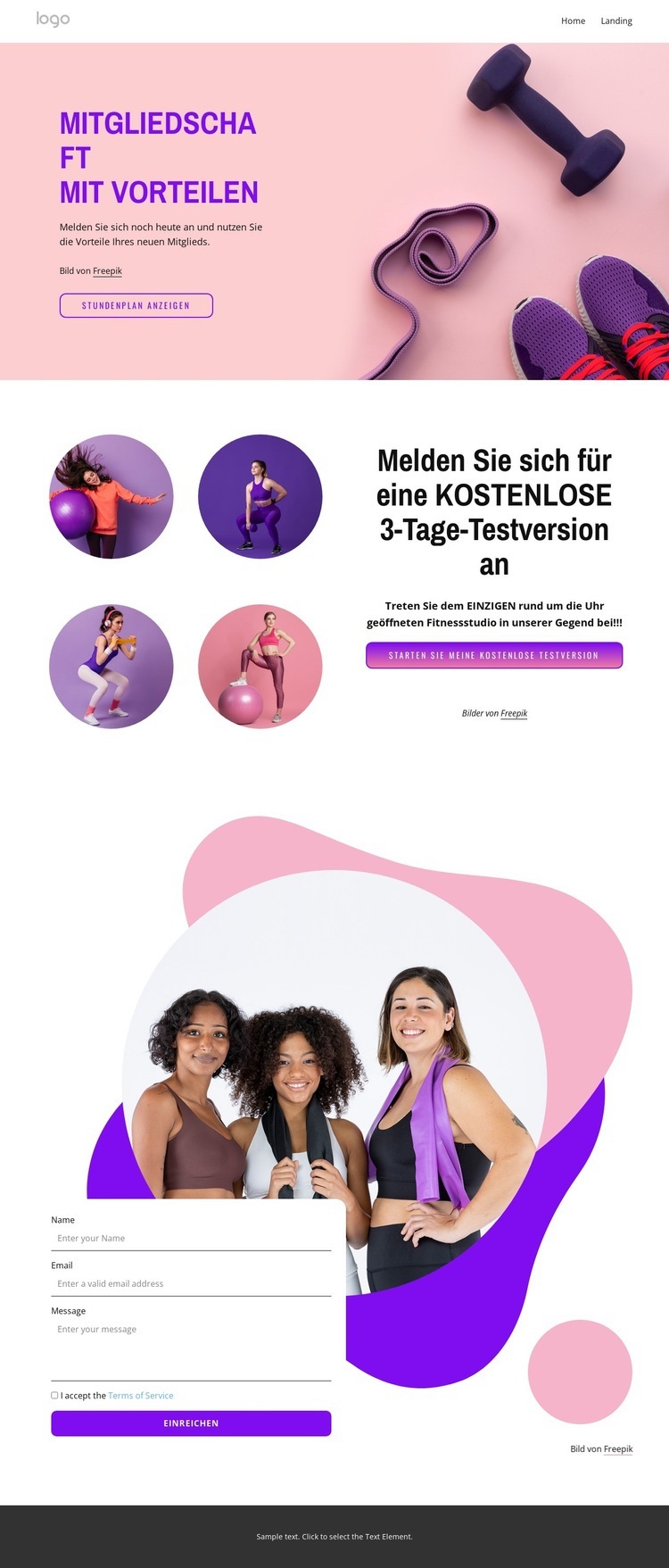 Mitgliedschaft mit Vorteilen Website design