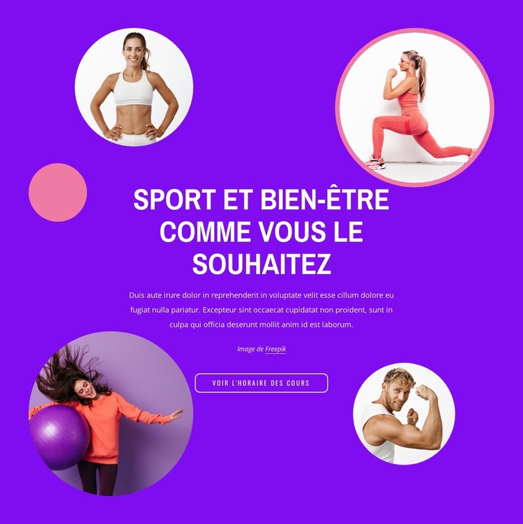 Le sport rend en forme et actif Modèle HTML