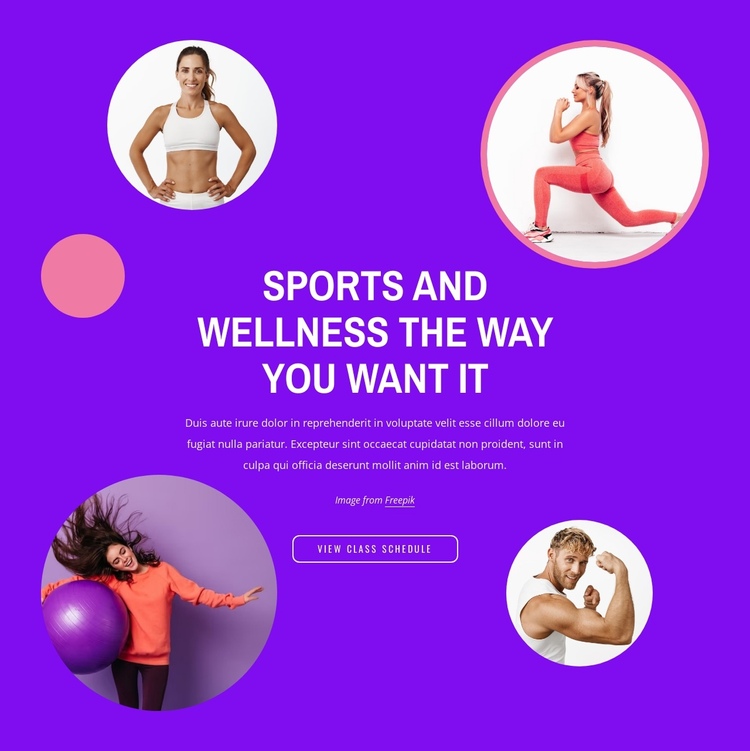 Sport makes fit and active One Page Template
