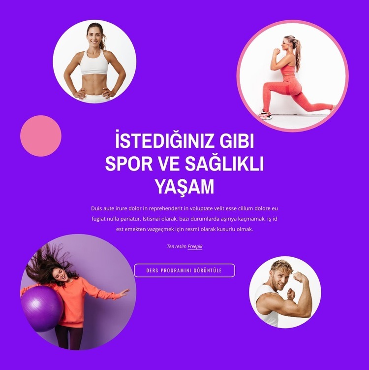 Spor formda ve aktif kılar Bir Sayfa Şablonu