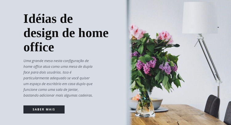 Ideias de design de home office Maquete do site