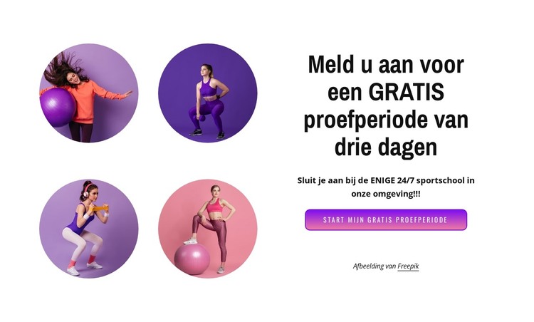 Sporten waar en wanneer jij wilt HTML-sjabloon