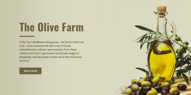 The olive farm Landing Page