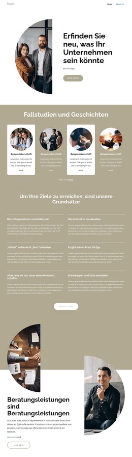 Ein Weltweit Führendes Beratungsunternehmen - Einfache HTML-Vorlage