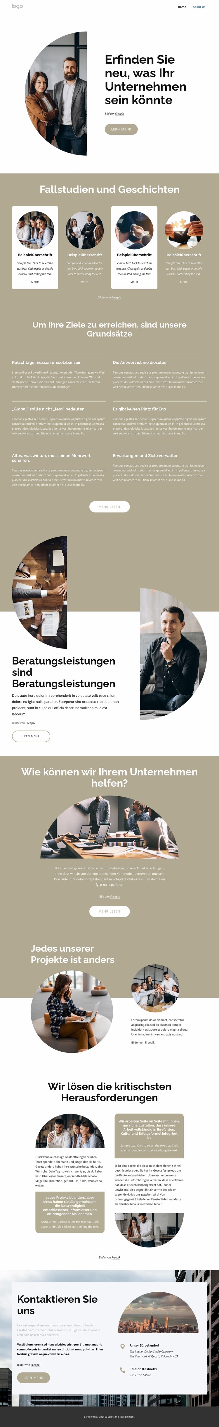 Ein weltweit führendes Beratungsunternehmen HTML Website Builder