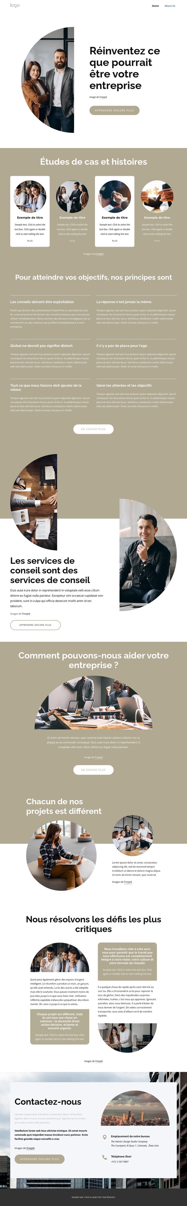 Une société de conseil mondiale leader Conception de site Web