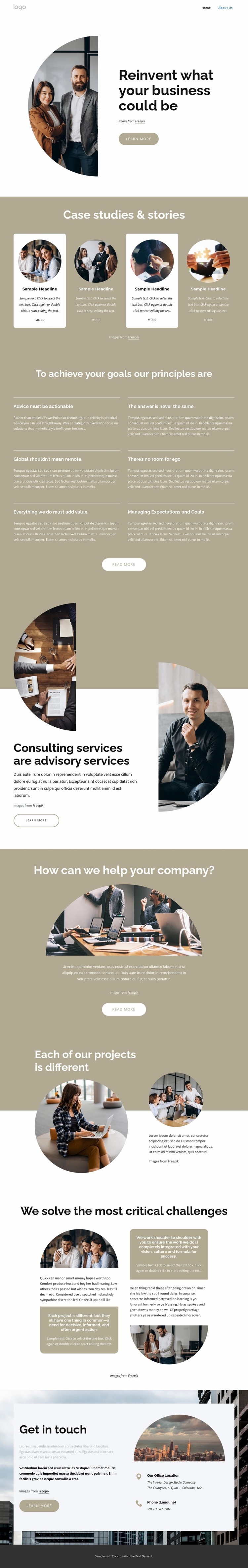 A leading global consulting company Homepage Design