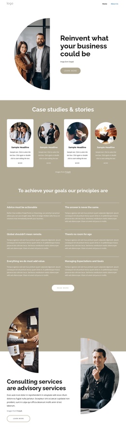 A Leading Global Consulting Company - One Page Template For Any Device