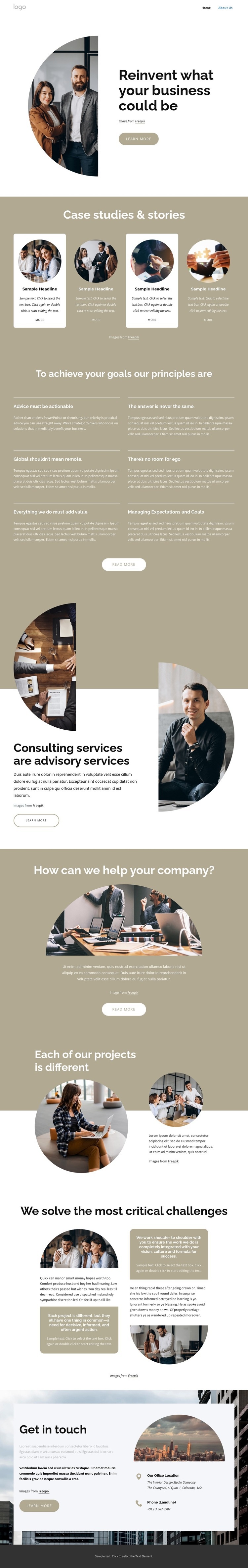 A leading global consulting company Wix Template Alternative