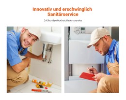 Erschwinglicher Sanitärservice Vorlage In Voller Breite