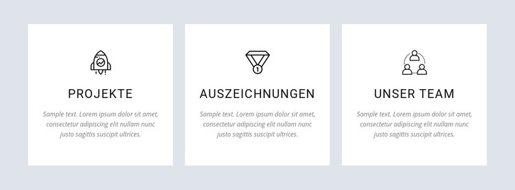 Unsere Projekte und Auszeichnungen Landing Page