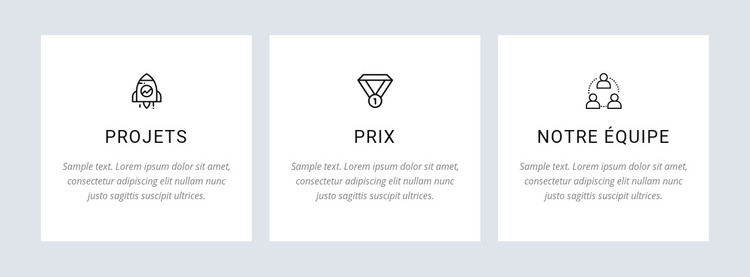 Nos projets et récompenses Modèle HTML