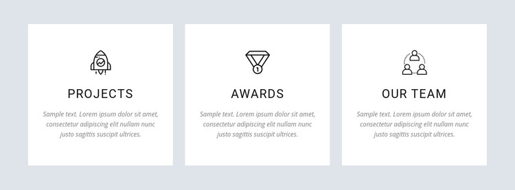 Our projects and awards Homepage Design