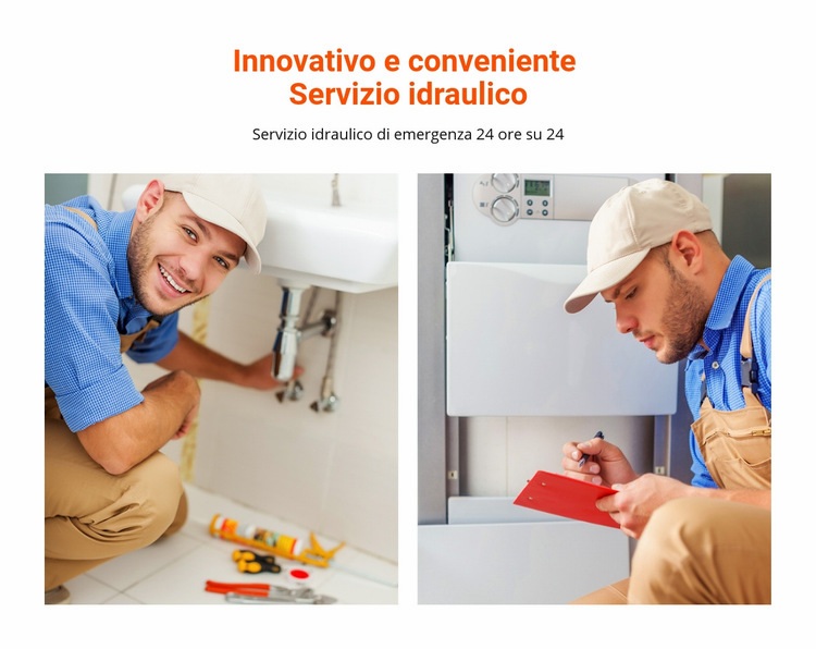 Servizio idraulico conveniente Mockup del sito web