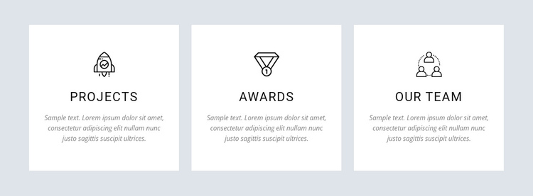 Our projects and awards One Page Template