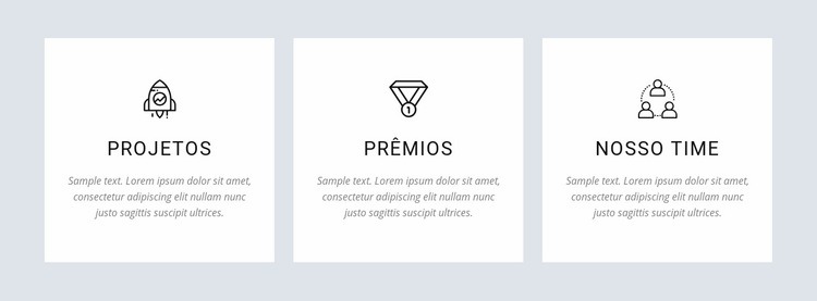 Nossos projetos e prêmios Construtor de sites HTML