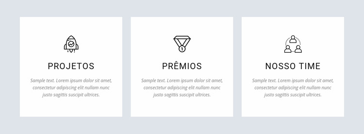 Nossos projetos e prêmios Template Joomla