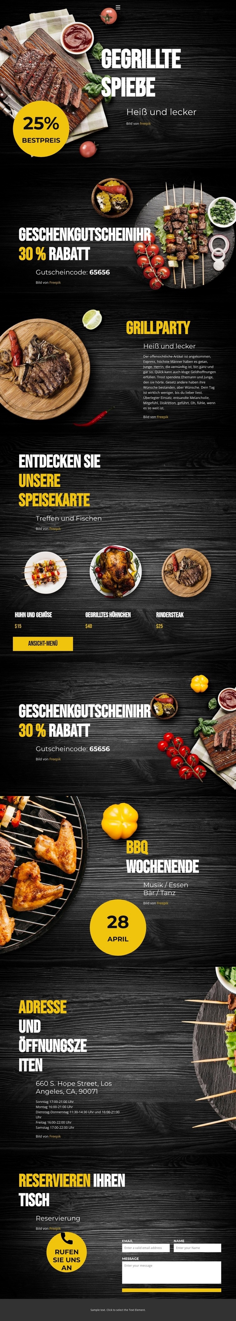 Gegrillte Spieße HTML5-Vorlage