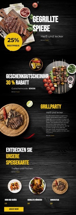 Gegrillte Spieße - Zielseite