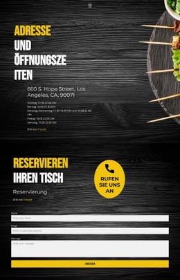 Kontakte Unserer Restaurants HTML-Website