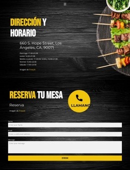 Contactos De Nuestros Restaurantes - Diseño Responsivo